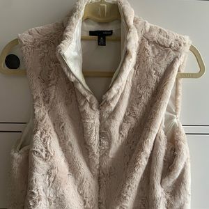 Aqua faux fur vest